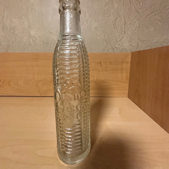 Vintage 1920 Orange Crush Ribbed Glass Pop Bottle - Picture 1 of 4